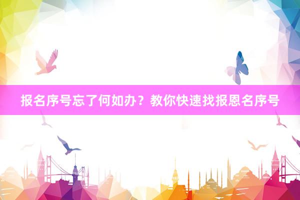 报名序号忘了何如办？教你快速找报恩名序号