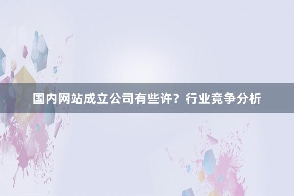 国内网站成立公司有些许？行业竞争分析