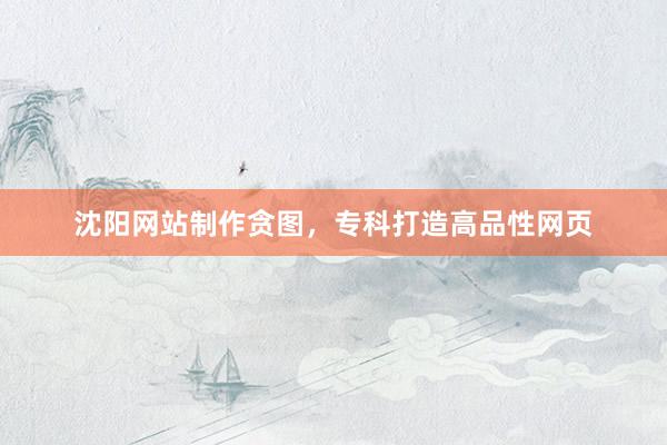 沈阳网站制作贪图，专科打造高品性网页